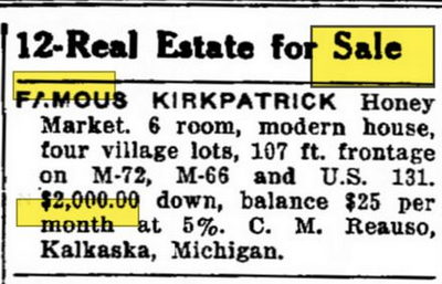 Kirkpatricks Miniature Village - Jul 23 1955 For Sale (newer photo)